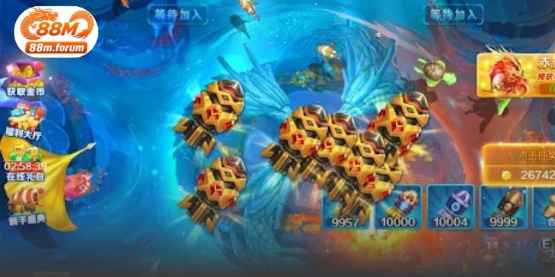 Người chơi quan sát đường di chuyển của mục tiêu để điều chỉnh hướng bắn